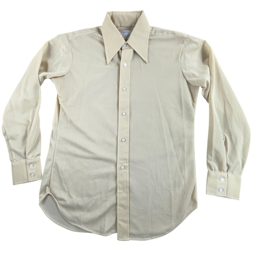 Vintage Bond Street Tommy Atkins Shirt Mens Medium Yellow Designer 70s Disco 16